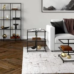 Cheapest 😀 Greenwich 22 in. Blackened Bronze Square Side Table with Glass Top by Meyer&Cross 😍 -Outlet Camden Isle Store blackened bronze meyer cross end side tables st1614 c3 1000