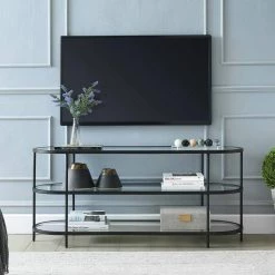 Discount 😍 Leif 55 in. Blackened Bronze TV Stand Fits TV's up to 60 in. by Meyer&Cross ❤️ -Outlet Camden Isle Store blackened bronze meyer cross tv stands tv0633 31 1000