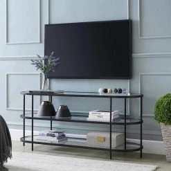 Discount 😍 Leif 55 in. Blackened Bronze TV Stand Fits TV's up to 60 in. by Meyer&Cross ❤️ -Outlet Camden Isle Store blackened bronze meyer cross tv stands tv0633 c3 1000