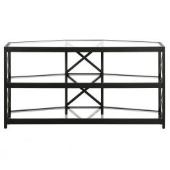 Cheapest 😉 Celine 48 in. Blackened Bronze TV Stand Fits TV's up to 55 in. with Glass Shelves by Meyer&Cross ⭐ -Outlet Camden Isle Store blackened bronze meyer cross tv stands tv1111 c3 1000