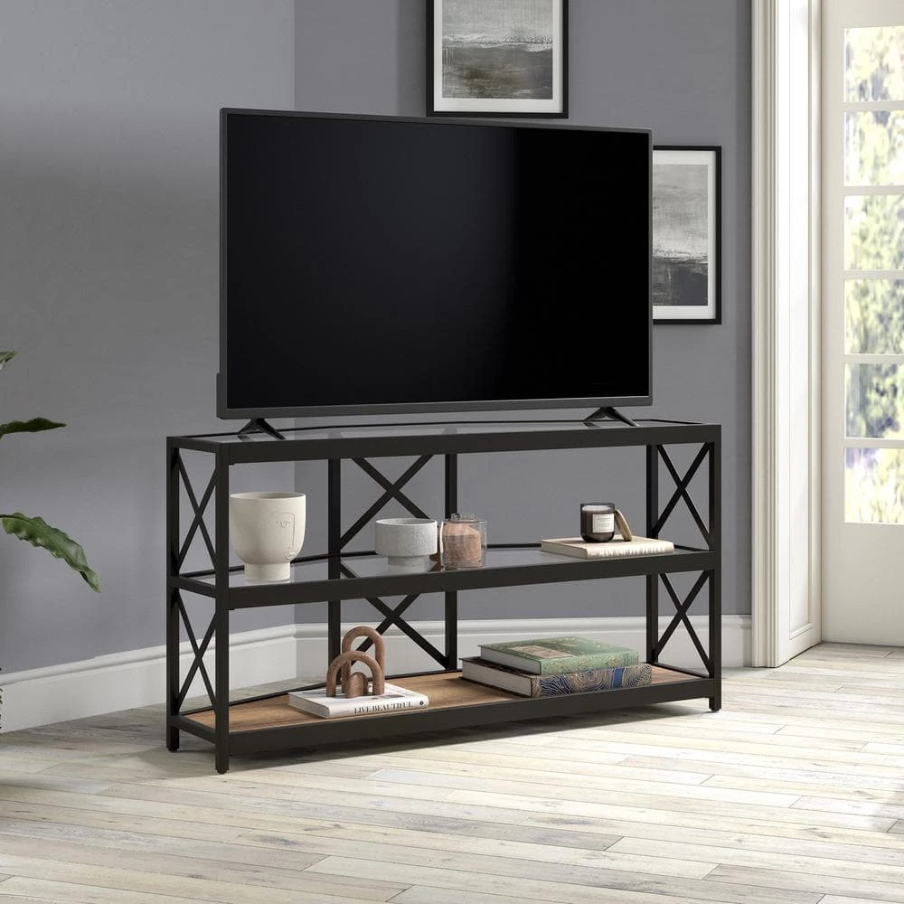 Cheapest 💯 Celine 48 in. Blackened Bronze TV Stand Fits TV's up to 55 in. with Rustic Oak Shelf by Meyer&Cross 🔔 6 Cheapest 💯 Celine 48 in. Blackened Bronze TV Stand Fits TV's up to 55 in. with Rustic Oak Shelf by Meyer&Cross 🔔 - Image 4