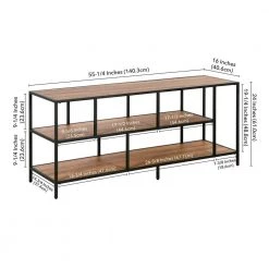 Buy 😀 Winthrop 55 in. Blackened Bronze TV Stand Fits TV's up to 60 in. with Rustic Oak Shelves by Meyer&Cross 🧨 -Outlet Camden Isle Store blackened bronze rustic oak meyer cross tv stands tv1157 44 1000