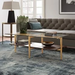 Best Pirce 😍 Otto 47 in. Brass/Walnut Large Rectangle Glass Coffee Table with Shelf by Meyer&Cross 🤩 14 Best Pirce 😍 Otto 47 in. Brass/Walnut Large Rectangle Glass Coffee Table with Shelf by Meyer&Cross 🤩 -Outlet Camden Isle Store brass and walnut meyer cross coffee tables ct0138 4f 1000