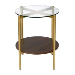 Coupon 💯 Otto Side table in gold with walnut shelf by Meyer&Cross 👏