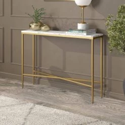 Buy ✨ Huxley 42 in. Brass Retangular Console Table with Faux Marble Top by Meyer&Cross ⭐ 21 Buy ✨ Huxley 42 in. Brass Retangular Console Table with Faux Marble Top by Meyer&Cross ⭐ -Outlet Camden Isle Store brass faux marble meyer cross console tables at1559 31 1000