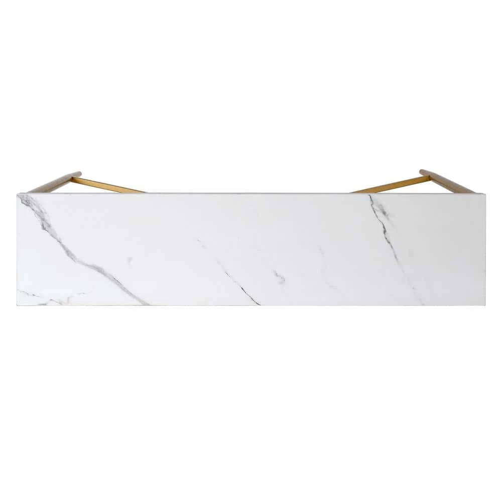 Buy ✨ Huxley 42 in. Brass Retangular Console Table with Faux Marble Top by Meyer&Cross ⭐ 9 Buy ✨ Huxley 42 in. Brass Retangular Console Table with Faux Marble Top by Meyer&Cross ⭐ - Image 7