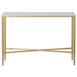 Buy ✨ Huxley 42 in. Brass Retangular Console Table with Faux Marble Top by Meyer&Cross ⭐