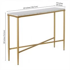 Buy ✨ Huxley 42 in. Brass Retangular Console Table with Faux Marble Top by Meyer&Cross ⭐ 20 Buy ✨ Huxley 42 in. Brass Retangular Console Table with Faux Marble Top by Meyer&Cross ⭐ -Outlet Camden Isle Store brass faux marble meyer cross console tables at1559 76 1000