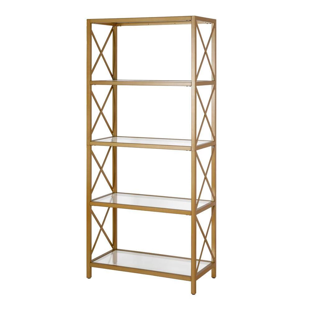 Top 10 ๐ Celine 66 in. Brushed Brass Metal 4-Shelf Bookcase by Meyer&Cross ๐ 5 Top 10 ๐ Celine 66 in. Brushed Brass Metal 4-Shelf Bookcase by Meyer&Cross ๐ - Image 3