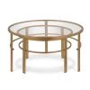 Best Pirce ❤️ Gaia 2-Piece 36 in. Brass Medium Round Glass Coffee Table Set with Nesting Tables by Meyer&Cross ⭐ -Outlet Camden Isle Store brass meyer cross coffee tables ct0052 64 1000