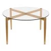 Promo 😍 Kadmos 36 in. Brass/Clear Medium Round Glass Coffee Table by Meyer&Cross 👏 -Outlet Camden Isle Store brass meyer cross coffee tables ct0061 64 1000