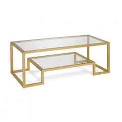 Coupon 💯 Athena 45 in. Brass/Clear Large Rectangle Glass Coffee Table with Shelf by Meyer&Cross 🥰 12 Coupon 💯 Athena 45 in. Brass/Clear Large Rectangle Glass Coffee Table with Shelf by Meyer&Cross 🥰 -Outlet Camden Isle Store brass meyer cross coffee tables ct0066 c3 1000