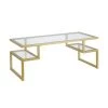 Best deal 🧨 Zander 45 in. Brass/Clear Large Rectangle Glass Coffee Table with Shelf by Meyer&Cross 🛒 -Outlet Camden Isle Store brass meyer cross coffee tables ct0189 64 1000
