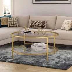 Coupon 🔥 Orwell 36 in. Brass Medium Round Glass Coffee Table with Glass Shelf by Meyer&Cross 🎁 13 Coupon 🔥 Orwell 36 in. Brass Medium Round Glass Coffee Table with Glass Shelf by Meyer&Cross 🎁 -Outlet Camden Isle Store brass meyer cross coffee tables ct0200 31 1000