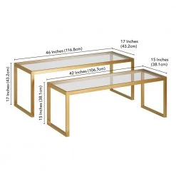 Deals π― Rocco 46 in. Brass/Clear Large Rectangle Glass Coffee Table with Nesting Tables by Meyer&Cross π― 15 Deals π― Rocco 46 in. Brass/Clear Large Rectangle Glass Coffee Table with Nesting Tables by Meyer&Cross π― -Outlet Camden Isle Store brass meyer cross coffee tables ct0238 44 1000
