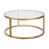 Discount 👍 Parker 35 in. Brass Medium Round Glass Coffee Table by Meyer&Cross 😉 -Outlet Camden Isle Store brass meyer cross coffee tables ct0251 64 1000