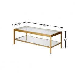 Wholesale 💯 Alexis 45 in. Brass Large Rectangle Glass Coffee Table with Shelf by Meyer&Cross 😉 -Outlet Camden Isle Store brass meyer cross coffee tables ct0380 40 1000