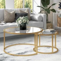 Buy 🤩 2-Pieces Watson 35 in. Brass Round Glass Coffee Table by Meyer&Cross 🤩 13 Buy 🤩 2-Pieces Watson 35 in. Brass Round Glass Coffee Table by Meyer&Cross 🤩 -Outlet Camden Isle Store brass meyer cross coffee tables ct0587 1f 1000