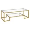Buy 🎁 Athena 54 in. Brass Rectangle Glass Coffee Table by Meyer&Cross 🎁 -Outlet Camden Isle Store brass meyer cross coffee tables ct0707 64 1000