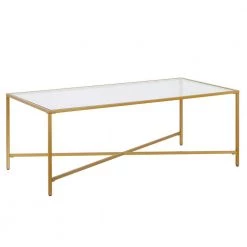 Best reviews of 🥰 Henley 48 in. Brass Rectangle Glass Coffee Table by Meyer&Cross ✔️