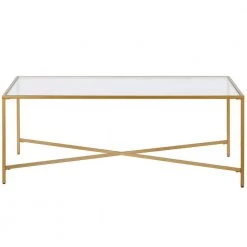 Best reviews of 🥰 Henley 48 in. Brass Rectangle Glass Coffee Table by Meyer&Cross ✔️ -Outlet Camden Isle Store brass meyer cross coffee tables ct0825 c3 1000