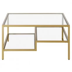 Outlet 💯 Lovett 32 in. Brass Square Glass Coffee Table by Meyer&Cross ❤️ -Outlet Camden Isle Store brass meyer cross coffee tables ct1043 4f 1000