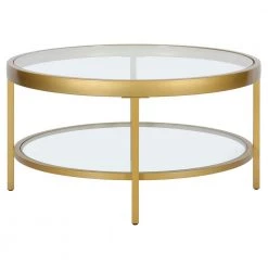 Buy 👏 Alexis 32 in. Brass Round Glass Coffee Table with Shelves by Meyer&Cross ✨ 16 Buy 👏 Alexis 32 in. Brass Round Glass Coffee Table with Shelves by Meyer&Cross ✨ -Outlet Camden Isle Store brass meyer cross coffee tables ct1566 1f 1000