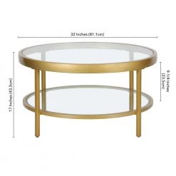 Buy 👏 Alexis 32 in. Brass Round Glass Coffee Table with Shelves by Meyer&Cross ✨ 18 Buy 👏 Alexis 32 in. Brass Round Glass Coffee Table with Shelves by Meyer&Cross ✨ -Outlet Camden Isle Store brass meyer cross coffee tables ct1566 fa 1000