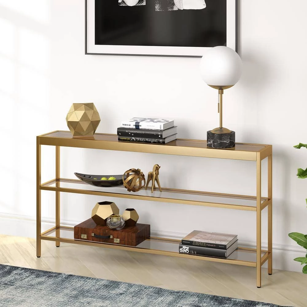 Promo ๐ฅฐ Alexis 55 in. Brass Rectangle Glass Console Table with Storage by Meyer&Cross ๐ 11 Promo ๐ฅฐ Alexis 55 in. Brass Rectangle Glass Console Table with Storage by Meyer&Cross ๐ - Image 9