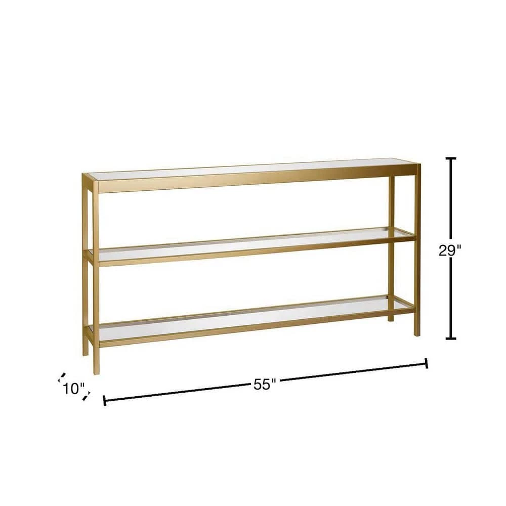 Promo ๐ฅฐ Alexis 55 in. Brass Rectangle Glass Console Table with Storage by Meyer&Cross ๐ 5 Promo ๐ฅฐ Alexis 55 in. Brass Rectangle Glass Console Table with Storage by Meyer&Cross ๐ - Image 3