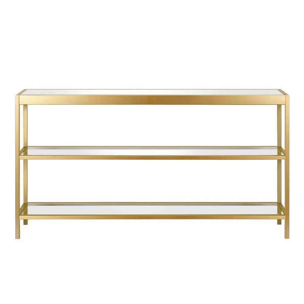 Promo ๐ฅฐ Alexis 55 in. Brass Rectangle Glass Console Table with Storage by Meyer&Cross ๐ 3 Promo ๐ฅฐ Alexis 55 in. Brass Rectangle Glass Console Table with Storage by Meyer&Cross ๐