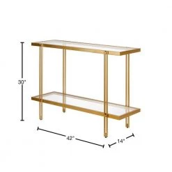 Discount ❤️ Inez 42 in. Brass/Clear Standard Rectangle Glass Console Table with Storage by Meyer&Cross 🤩 14 Discount ❤️ Inez 42 in. Brass/Clear Standard Rectangle Glass Console Table with Storage by Meyer&Cross 🤩 -Outlet Camden Isle Store brass meyer cross console tables at0314 40 1000