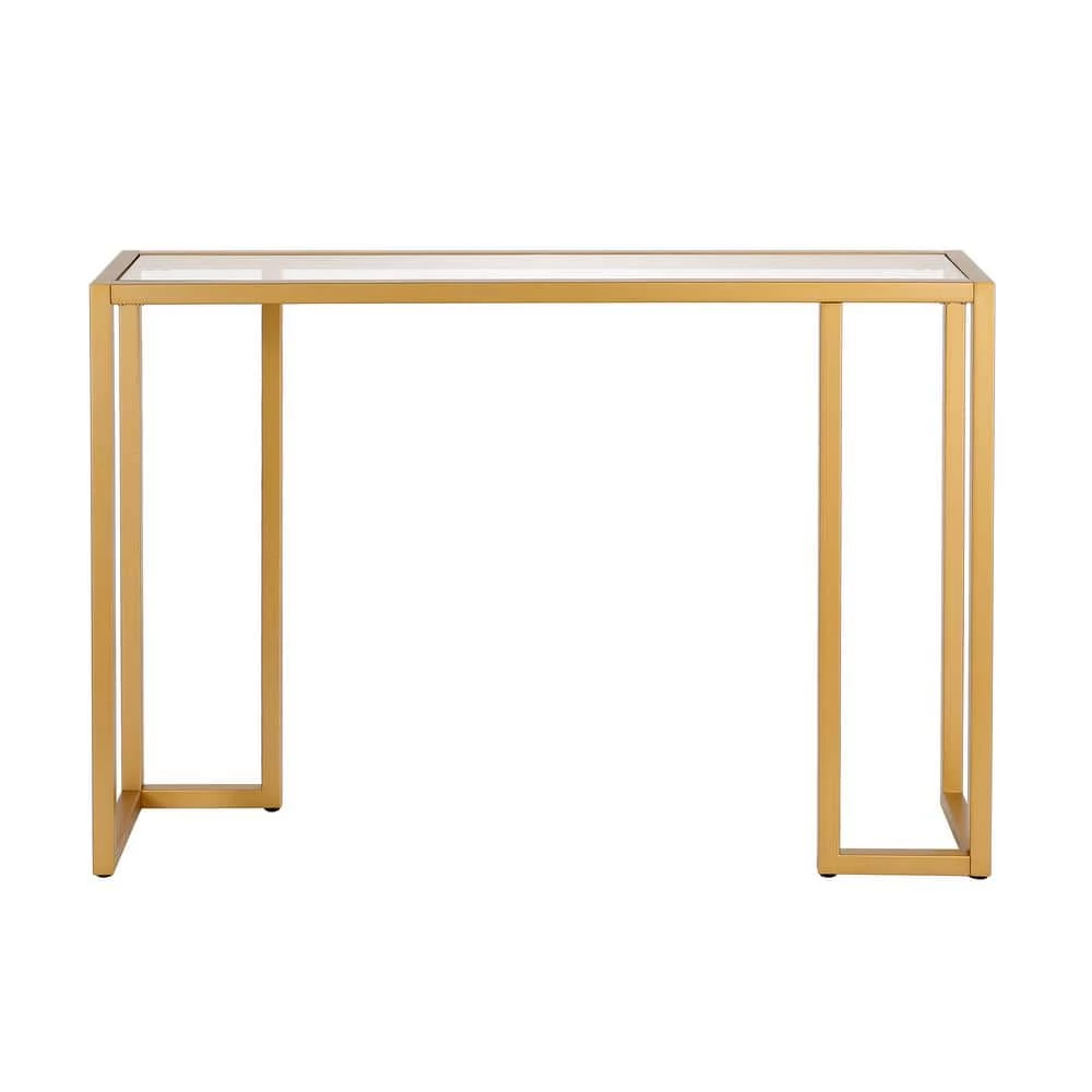 Best Sale 😀 Oscar 42 in. Brass Rectangle Glass Console Table by Meyer&Cross 💯 5 Best Sale 😀 Oscar 42 in. Brass Rectangle Glass Console Table by Meyer&Cross 💯 - Image 3