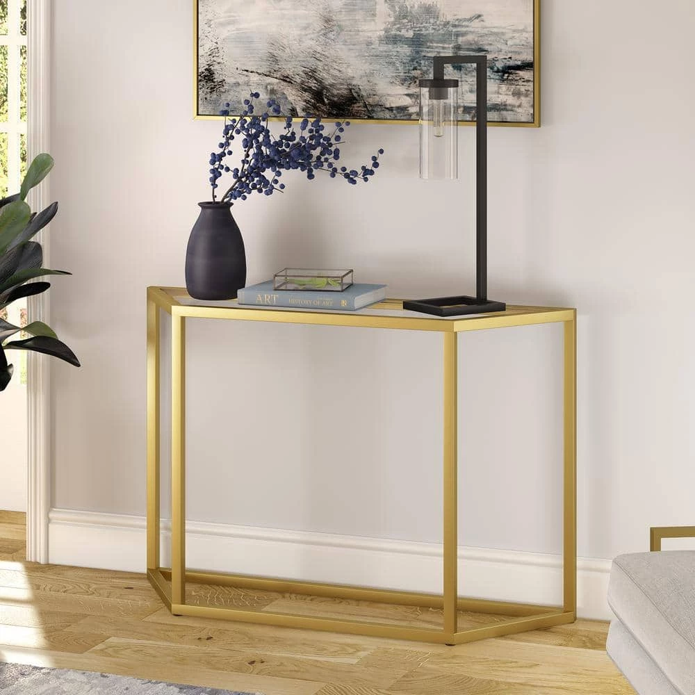 Budget 🔥 Levi 44 in. Brass Rectangle Glass Console Table with Storage by Meyer&Cross 🔥 8 Budget 🔥 Levi 44 in. Brass Rectangle Glass Console Table with Storage by Meyer&Cross 🔥 - Image 6