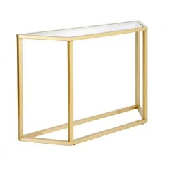 Budget ๐ฅ Levi 44 in. Brass Rectangle Glass Console Table with Storage by Meyer&Cross ๐ฅ