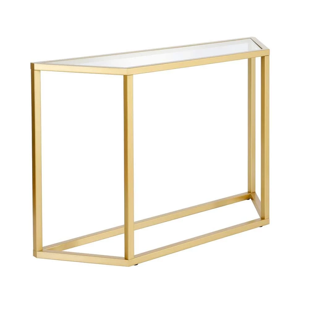 Budget 🔥 Levi 44 in. Brass Rectangle Glass Console Table with Storage by Meyer&Cross 🔥 3 Budget 🔥 Levi 44 in. Brass Rectangle Glass Console Table with Storage by Meyer&Cross 🔥