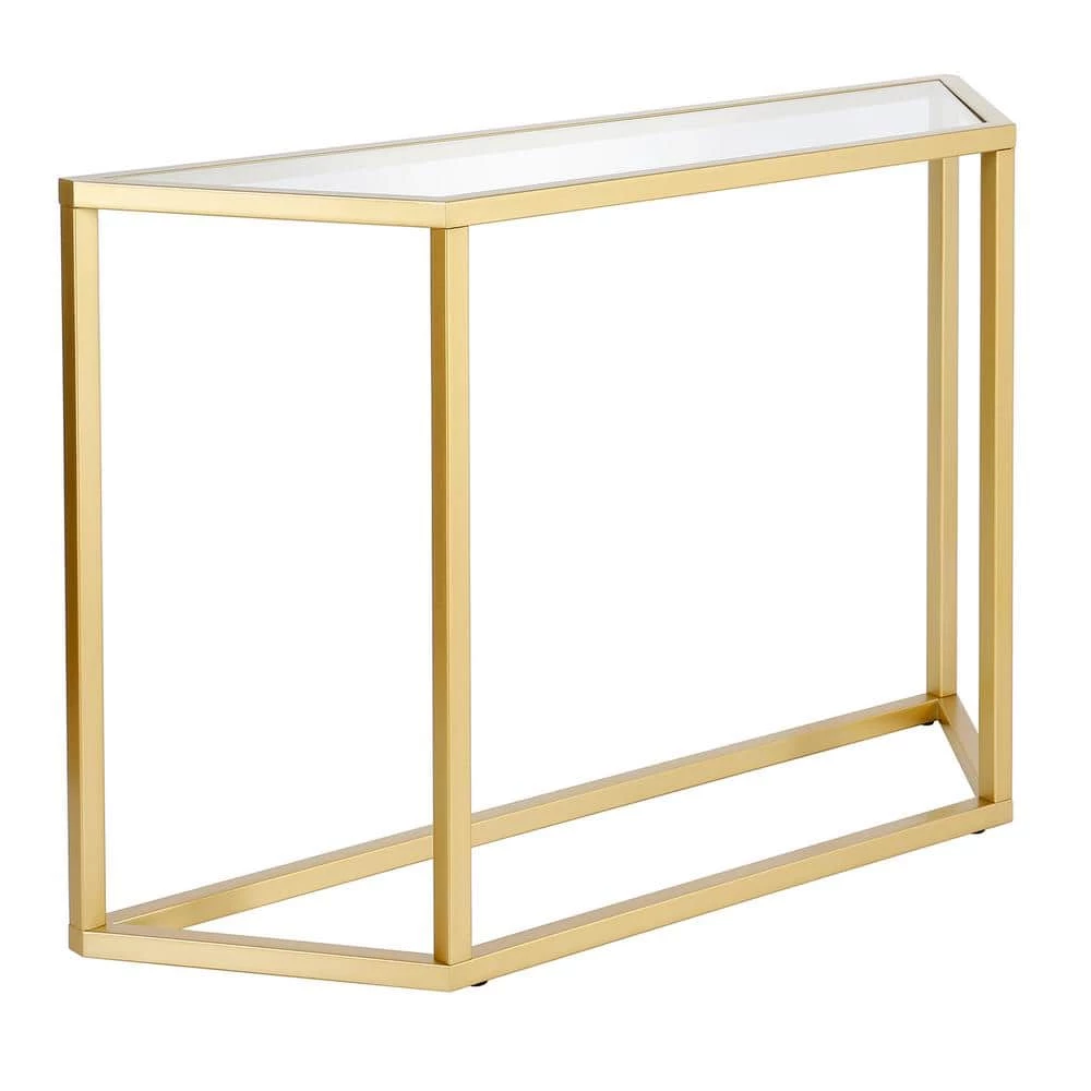 Budget 🔥 Levi 44 in. Brass Rectangle Glass Console Table with Storage by Meyer&Cross 🔥 4 Budget 🔥 Levi 44 in. Brass Rectangle Glass Console Table with Storage by Meyer&Cross 🔥 - Image 2