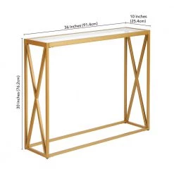Flash Sale 🔔 Arlo 36 in. Brass/Clear Standard Rectangle Glass Console Table by Meyer&Cross 🛒 -Outlet Camden Isle Store brass meyer cross console tables at0431 44 1000