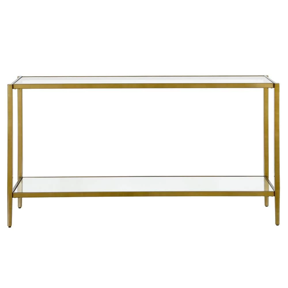 Cheapest 🥰 Hera 55 in. Brass Rectangle Glass Console Table with Mirrored Shelf by Meyer&Cross ❤️ 5 Cheapest 🥰 Hera 55 in. Brass Rectangle Glass Console Table with Mirrored Shelf by Meyer&Cross ❤️ - Image 3