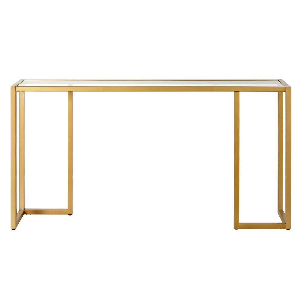 Coupon ❤️ Oscar 55 in. Rectangle Brass Glass Console Table by Meyer&Cross ⌛ 6 Coupon ❤️ Oscar 55 in. Rectangle Brass Glass Console Table by Meyer&Cross ⌛ - Image 4