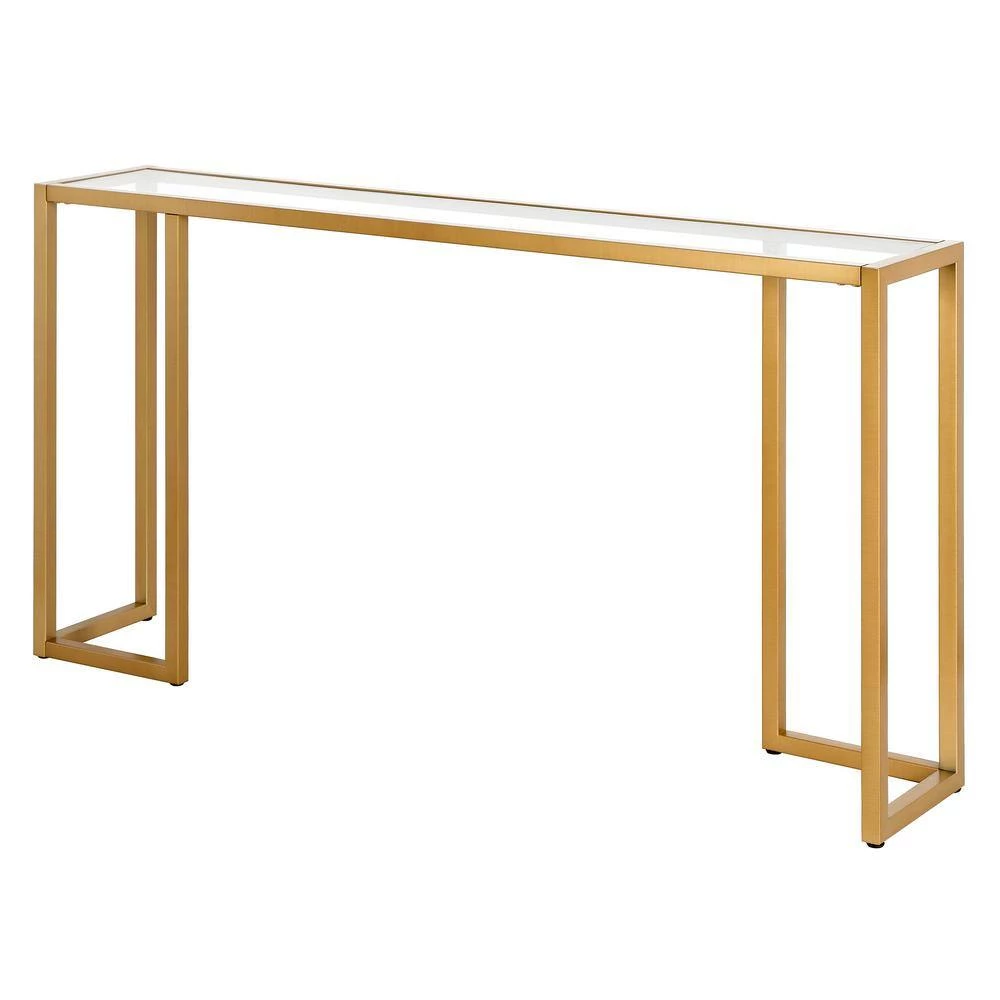 Coupon ❤️ Oscar 55 in. Rectangle Brass Glass Console Table by Meyer&Cross ⌛ 4 Coupon ❤️ Oscar 55 in. Rectangle Brass Glass Console Table by Meyer&Cross ⌛ - Image 2