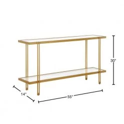 Buy 🎁 Inez 55 in. Brass Rectangle Glass Console Table by Meyer&Cross 🥰 -Outlet Camden Isle Store brass meyer cross console tables at0984 40 1000