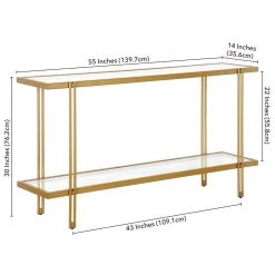 Buy 🎁 Inez 55 in. Brass Rectangle Glass Console Table by Meyer&Cross 🥰 -Outlet Camden Isle Store brass meyer cross console tables at0984 44 1000