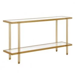 Buy 🎁 Inez 55 in. Brass Rectangle Glass Console Table by Meyer&Cross 🥰