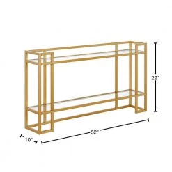 Wholesale 🌟 Uriel 52 in. Brass Rectangle Glass Console Table by Meyer&Cross 🎁 -Outlet Camden Isle Store brass meyer cross console tables at1040 40 1000
