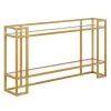 Wholesale 🌟 Uriel 52 in. Brass Rectangle Glass Console Table by Meyer&Cross 🎁 1 Wholesale 🌟 Uriel 52 in. Brass Rectangle Glass Console Table by Meyer&Cross 🎁 -Outlet Camden Isle Store brass meyer cross console tables at1040 64 1000