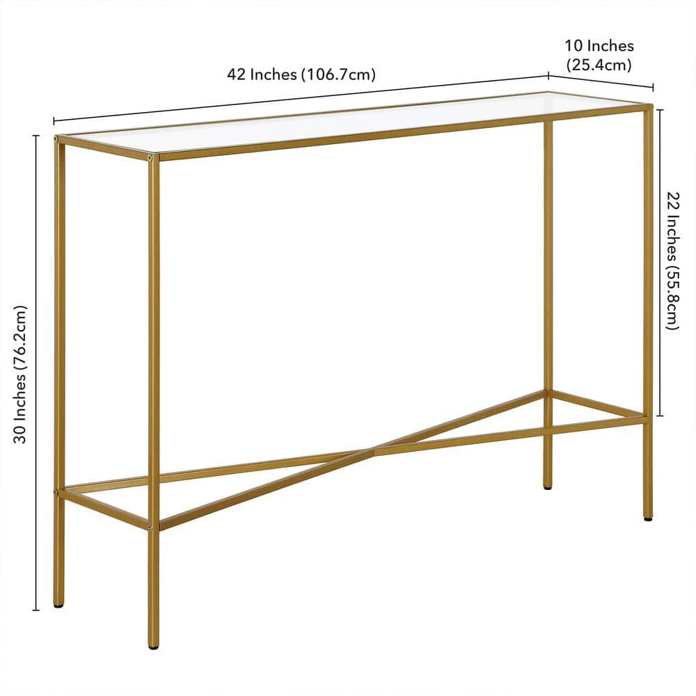 Brand new 😀 Henley 42 in. Brass Rectangle Glass Console Table by Meyer&Cross 👍 8 Brand new 😀 Henley 42 in. Brass Rectangle Glass Console Table by Meyer&Cross 👍 - Image 6