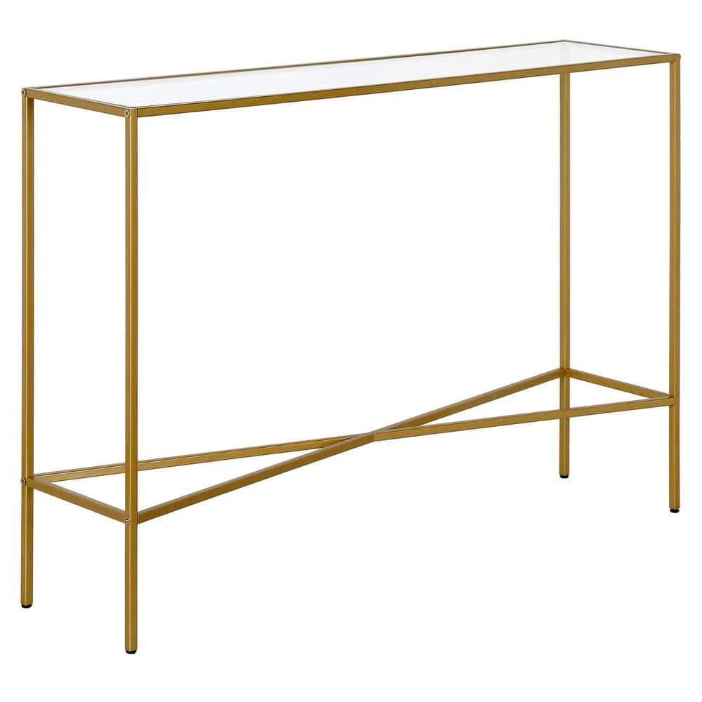 Brand new 😀 Henley 42 in. Brass Rectangle Glass Console Table by Meyer&Cross 👍 3 Brand new 😀 Henley 42 in. Brass Rectangle Glass Console Table by Meyer&Cross 👍