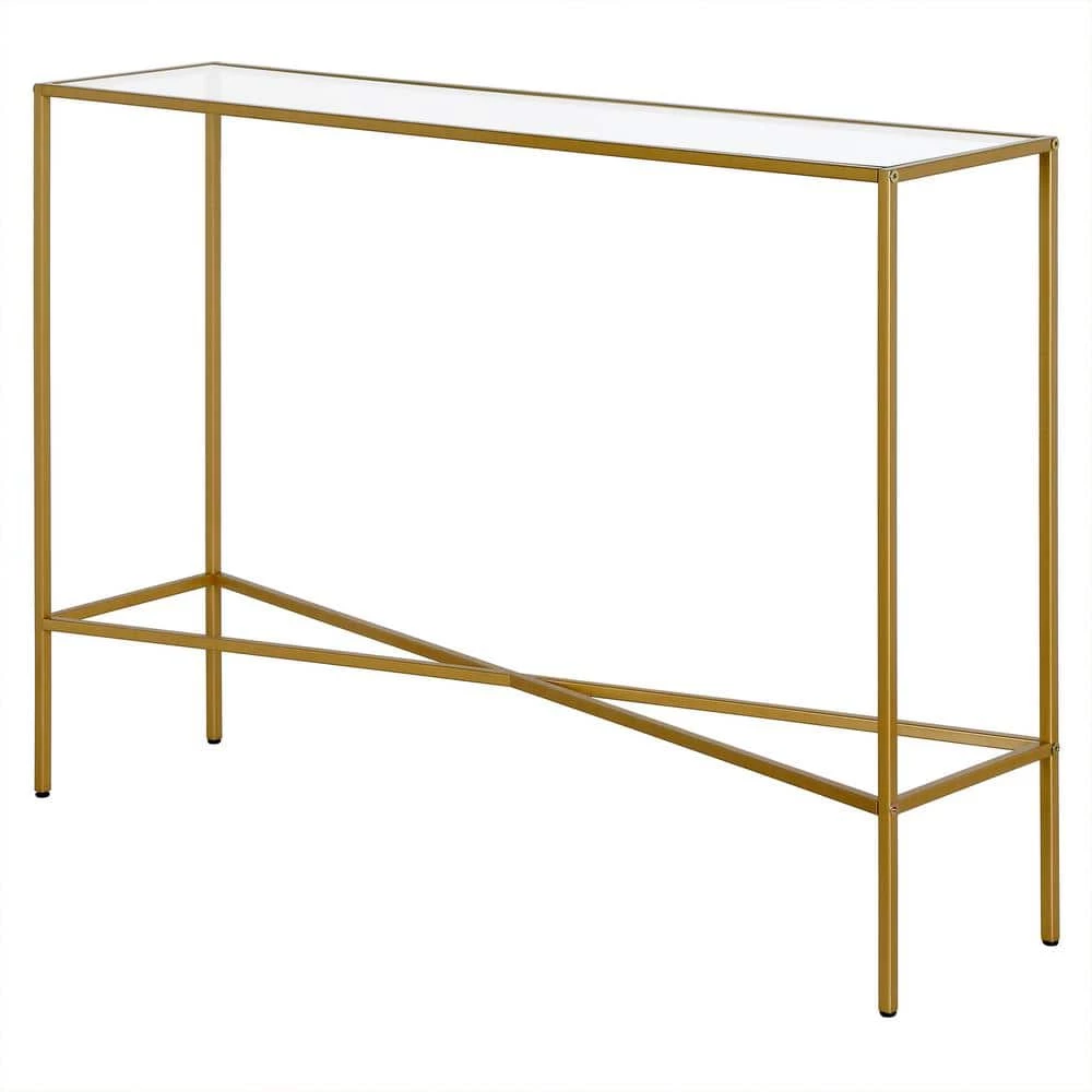 Brand new 😀 Henley 42 in. Brass Rectangle Glass Console Table by Meyer&Cross 👍 4 Brand new 😀 Henley 42 in. Brass Rectangle Glass Console Table by Meyer&Cross 👍 - Image 2