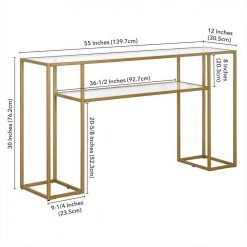 Wholesale 👍 Marilyn 55 in.Brass Rectangular Console Table with Glass Top by Meyer&Cross ✔️ -Outlet Camden Isle Store brass meyer cross console tables at1536 76 1000